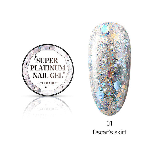 SUPER PLATINIUM Colored Gel Nail Polish