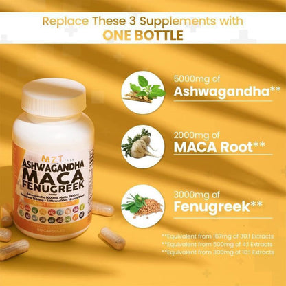 Ashwagandha Maca Capsules - Provides Energy, Supports Sexual Health, Reduces Stress, Strengthens the Immune System