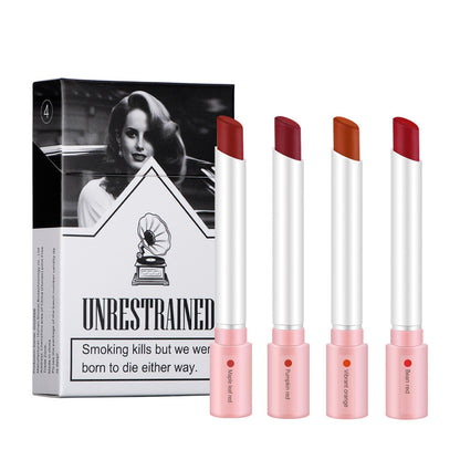 UNRESTRAINED Cigarette Case Lipstick Set - 4 Colors, Long-Lasting, Waterproof, Matte Lips