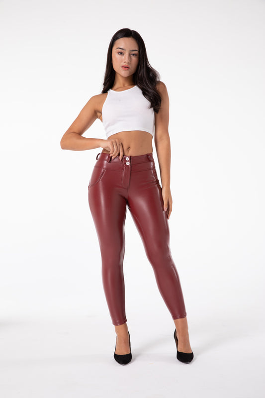 Small and Big Size Slimming Dance Over Butt Leather Pants