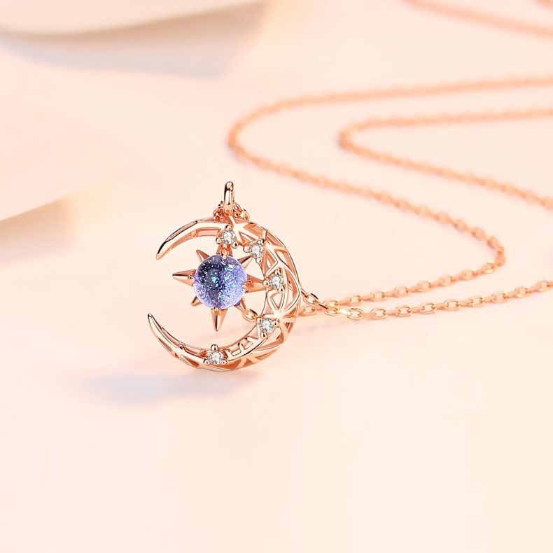 Elegant Moon and Star Necklace