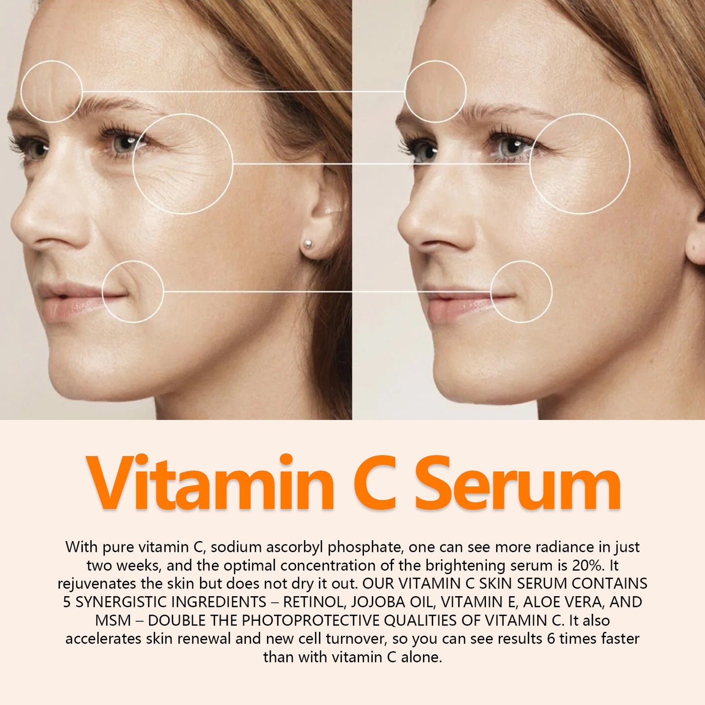 OUHOE Anti-Aging Vitamin C Serum: Reduces Wrinkles, Erases Visible Lines, and Firms the Skin