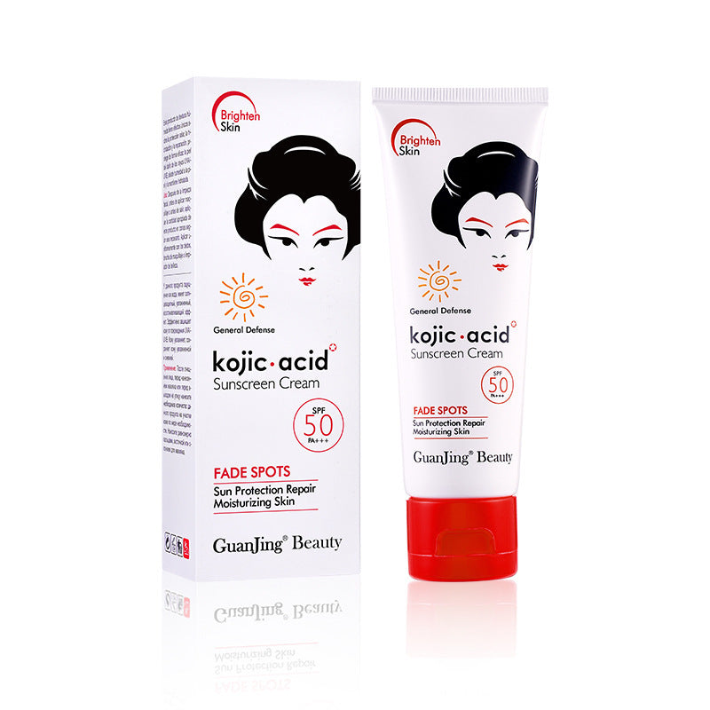 GUANJING BEAUTY Kojic Acid Antioxidant Anti-Aging Sunscreen for Sensitive Skin, 80g, SPF 50+ PA+++