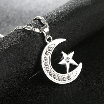 Alloy Plated Crescent Necklace