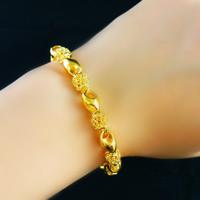 Pulsera de latón bañada en oro