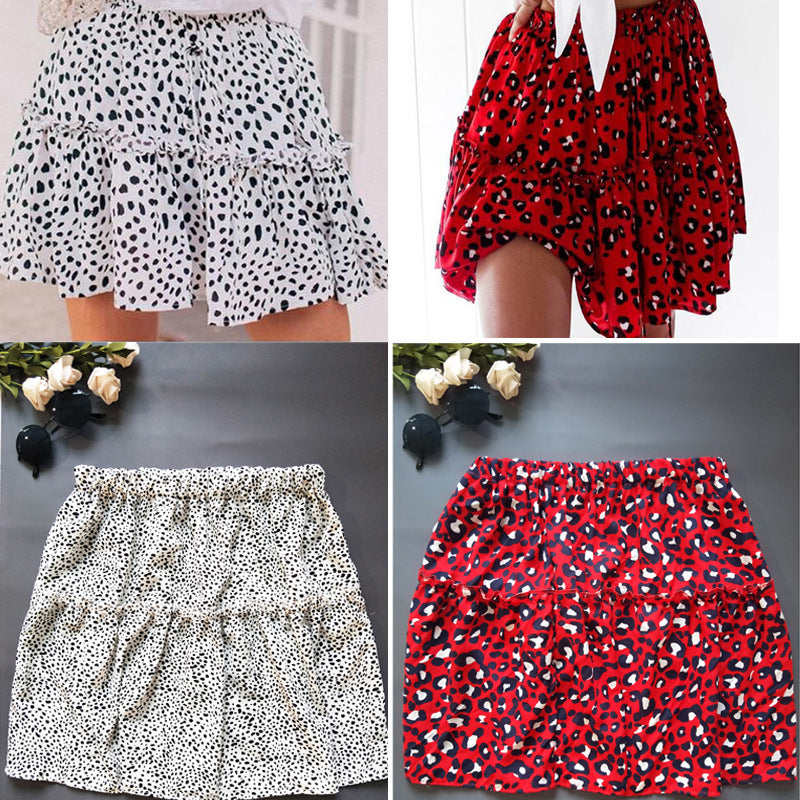 Floral Leopard A-line Skirt