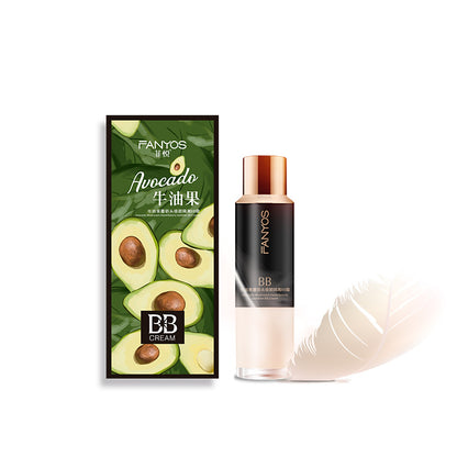 FANYOS Avocado BB Cream - Base de maquillaje líquida correctora con aplicador en forma de hongo 