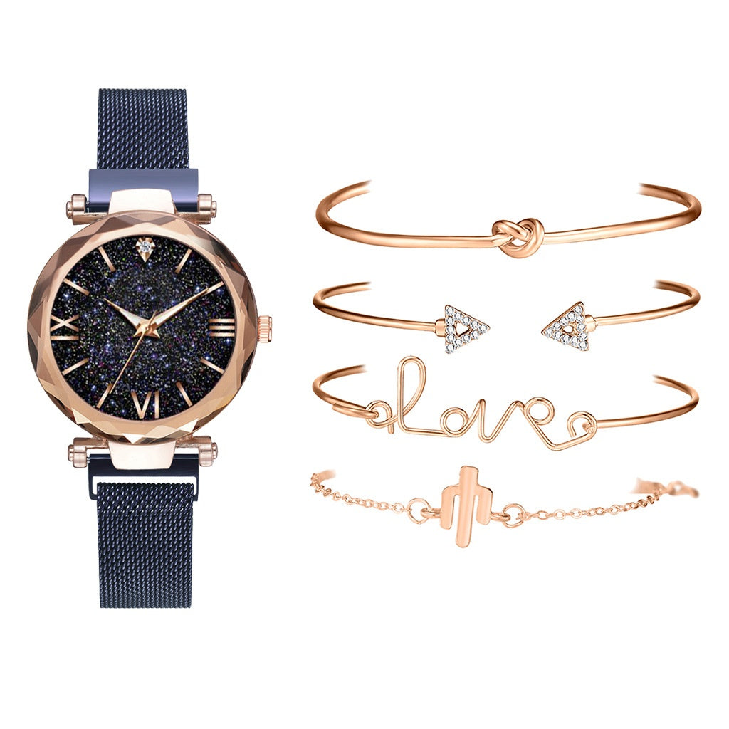 Bracelet and Watch Set - 5-Piece Set