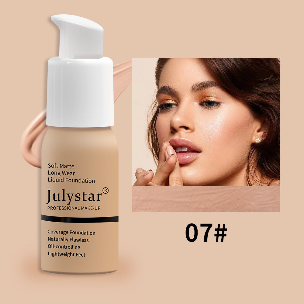 JULYSTAR JULYSTAR كريم أساس وكونسيلر سائل مقاوم للماء يدوم طويلاً