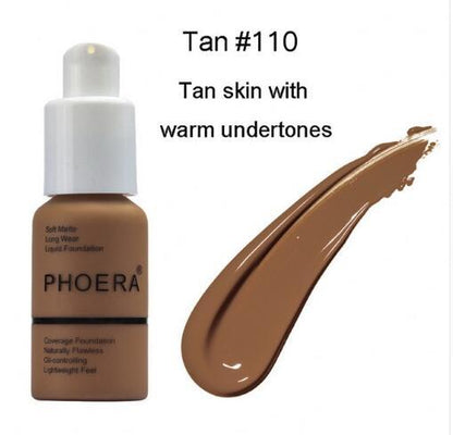 PHOERA Soft Matte Long-Lasting Concealer Liquid Foundation Face Makeup