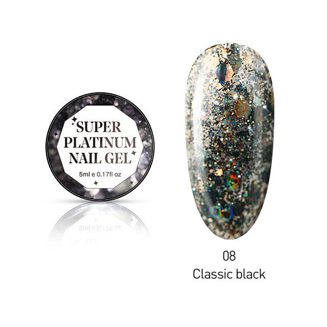 SUPER PLATINIUM Colored Gel Nail Polish