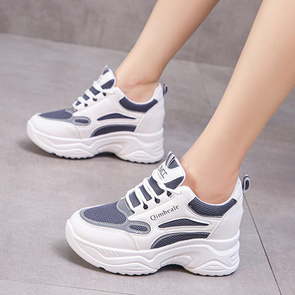 Height-Increasing High Sole Mesh Style Casual Sneakers