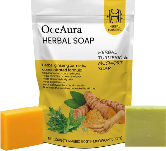 OceAura Herbal Turmeric  Mugwort Soap