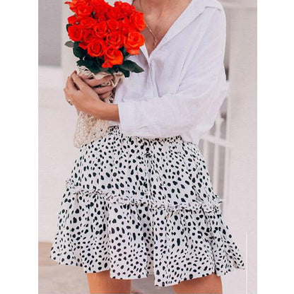 Floral Leopard A-line Skirt