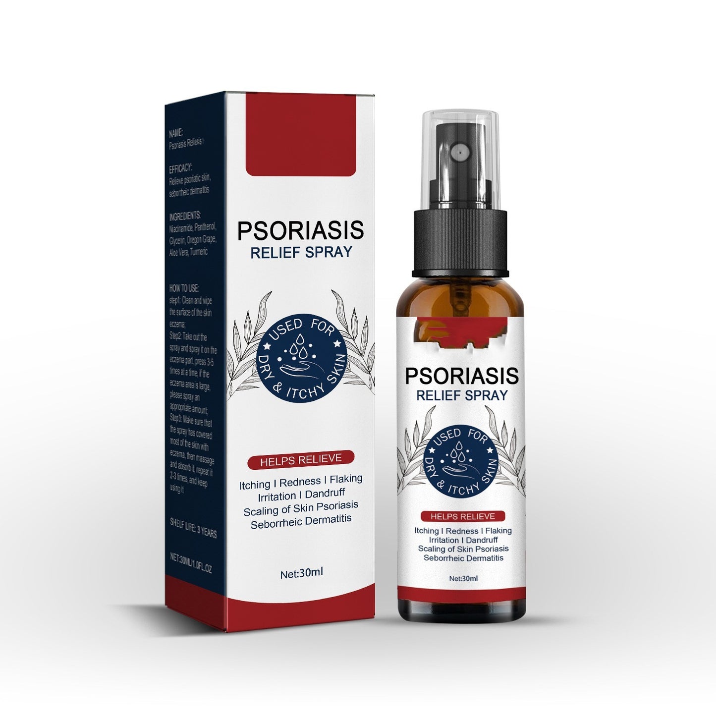 Spray para aliviar la psoriasis de KENANLAN, tratamiento contra el sarpullido y el enrojecimiento