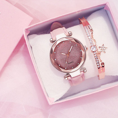 Pulsera de mujer de estilo coreano, reloj electrónico, caja de regalo, juego de 3 piezas