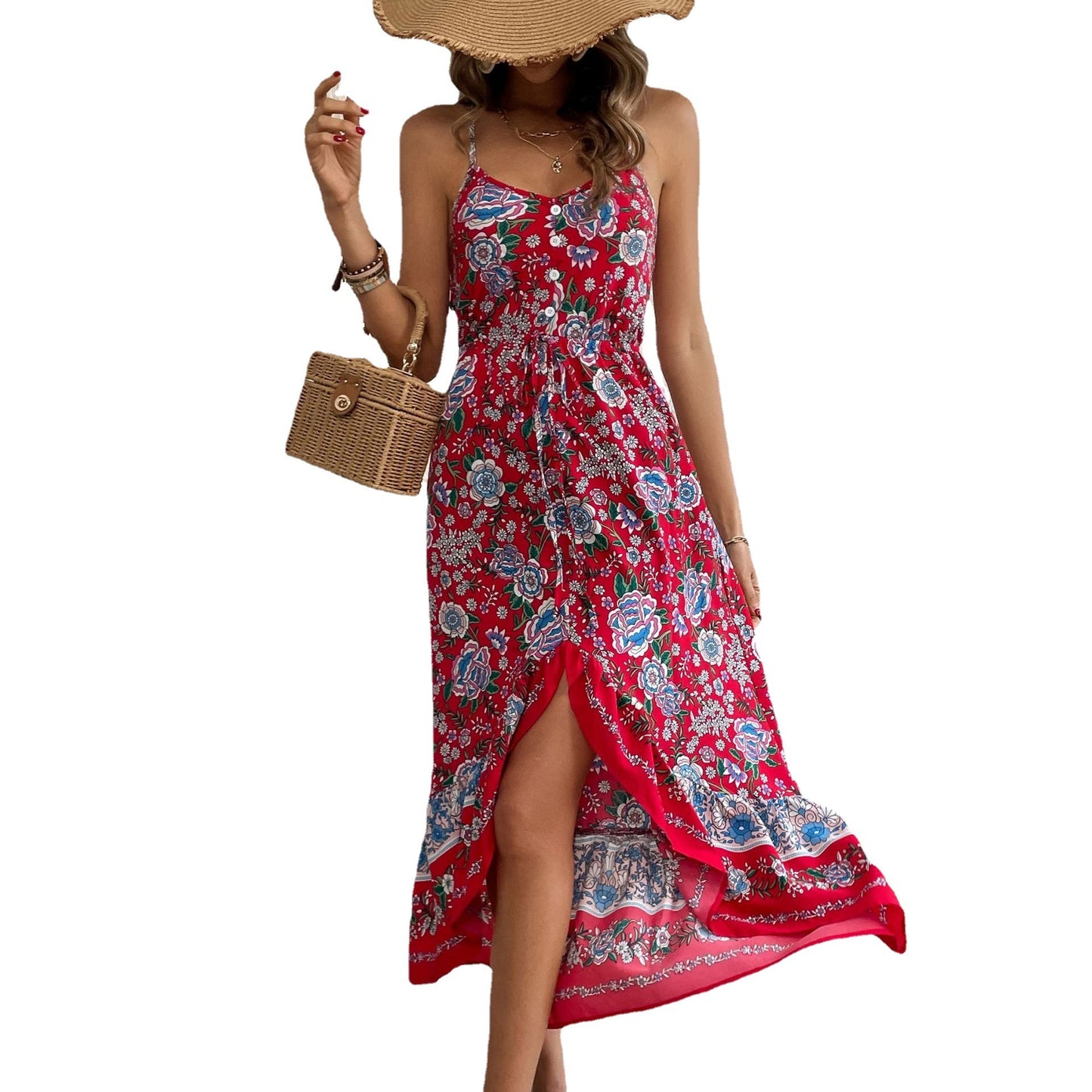 Printed Strapless Dress