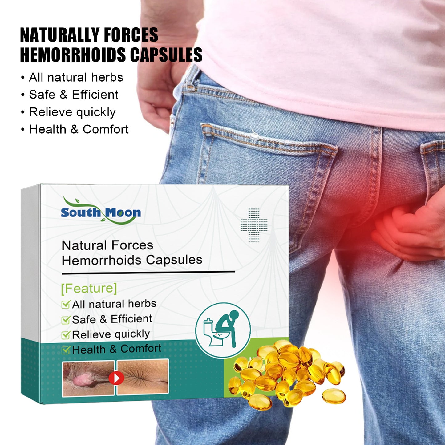 SOUTH MOON Hemorrhoids Capsule Relieves Perianal Itching