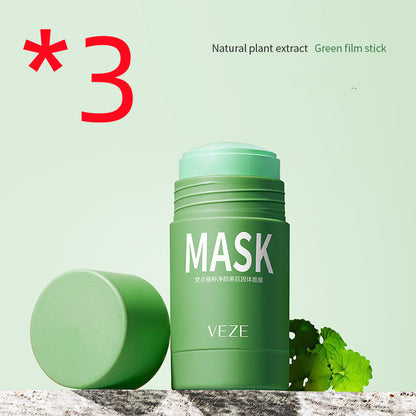 VEZE Oil Control minimiza los puntos negros y los poros, mascarilla sólida refrescante de levadura de té verde y berenjena