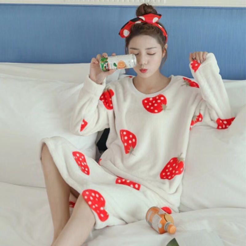 Flanel Kumaş Pijama  - Autumn And Winter Pajamas Women Winter Flannel Pajamas Women