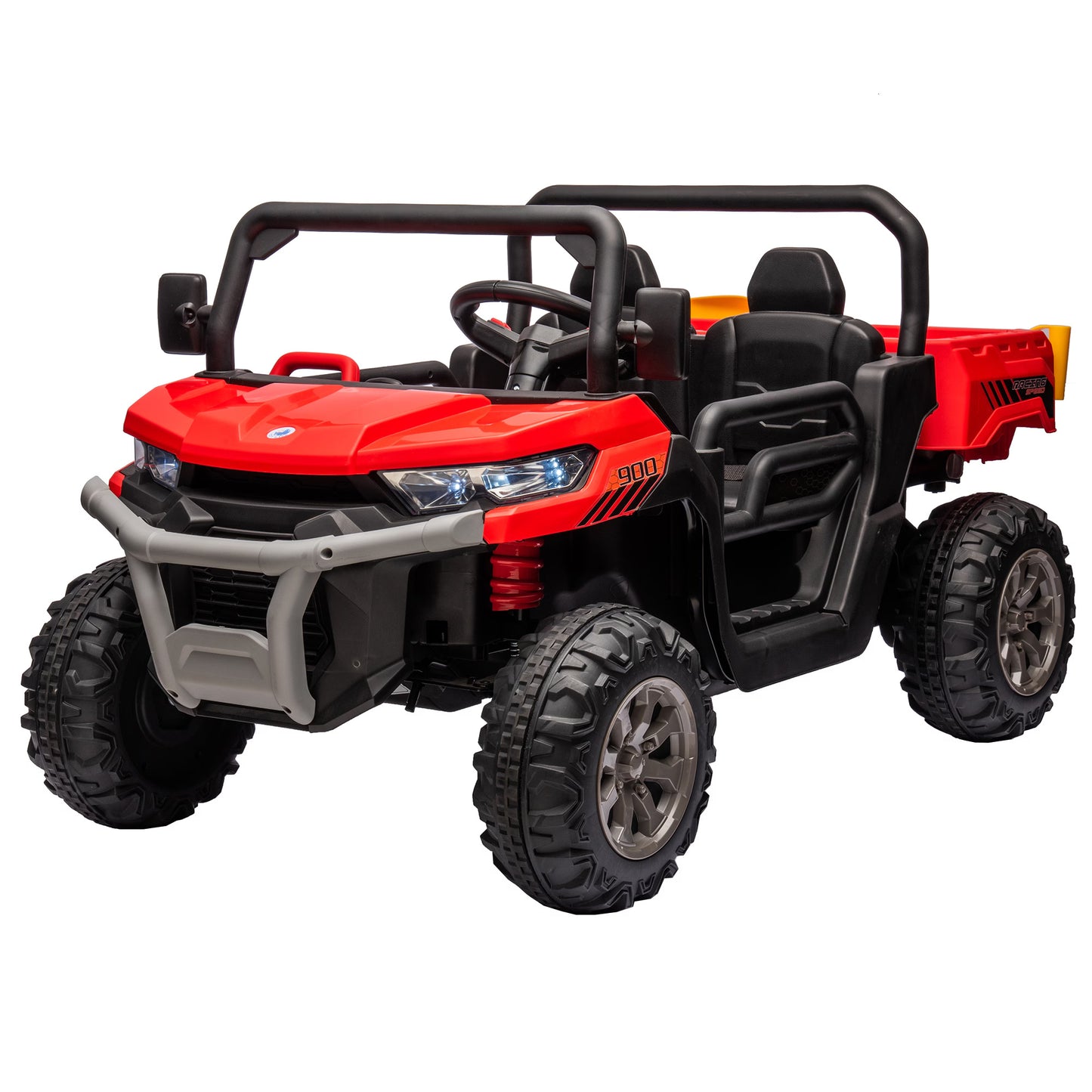 2-Person Electric Kids Truck - 24 Volt, 2x200W Motor, Cast Bed, Remote-Controlled, Loader, Non-Slip Tires