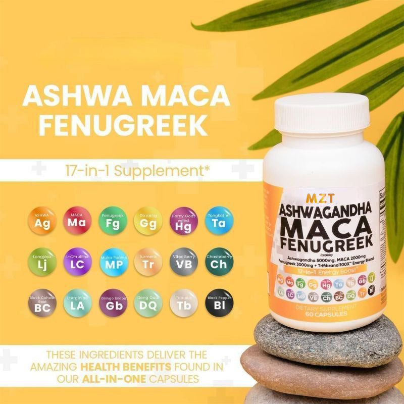 Ashwagandha Maca Capsules - Provides Energy, Supports Sexual Health, Reduces Stress, Strengthens the Immune System