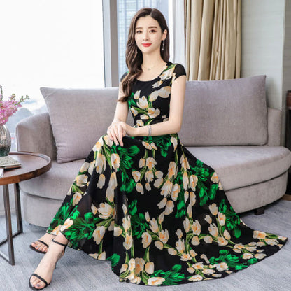 Bohemian Breeze Long Dress - Fashionable Temperament Big Skirt Bohemian Long Dress