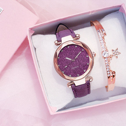 Pulsera de mujer de estilo coreano, reloj electrónico, caja de regalo, juego de 3 piezas