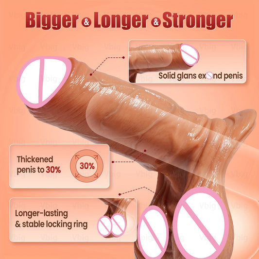 Men's Exotic Condom Sex Toy Set Adult Supplies Crystal Set Penis Set Foreskin Blocking Ring Bold Lengthened