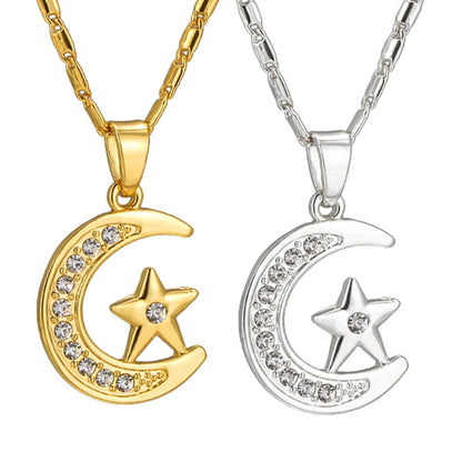 Alloy Plated Crescent Necklace