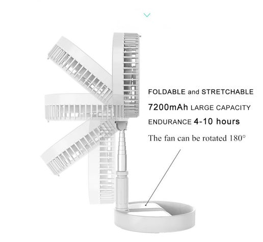 USB Şarj Taşınabilir Mini Fan Çok Fonksiyonlu Yer ve Masa Vantilatörü