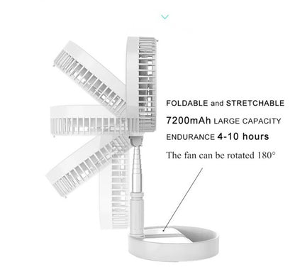 USB Şarj Taşınabilir Mini Fan Çok Fonksiyonlu Yer ve Masa Vantilatörü