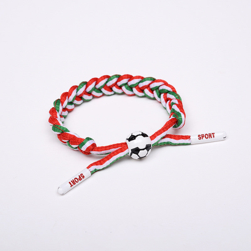 Football Star Braided Bracelet - Country Flags