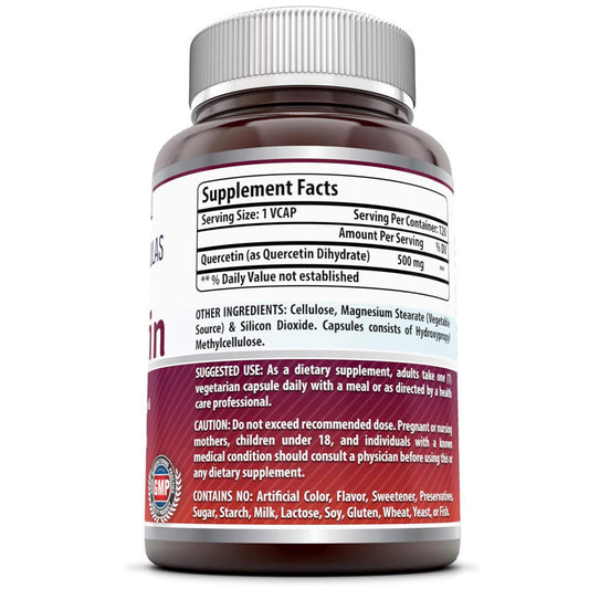 Quercetin Vitamin Capsules - Antioxidant, Anti-Inflammatory, Immune-Supporting Capsules