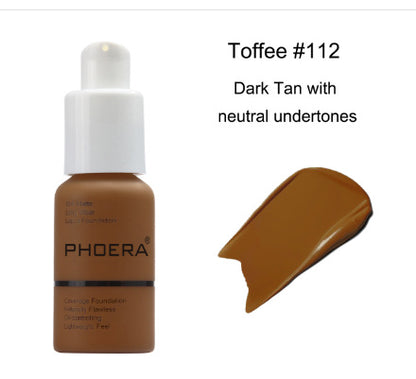 PHOERA Soft Matte Long-Lasting Concealer Liquid Foundation Face Makeup