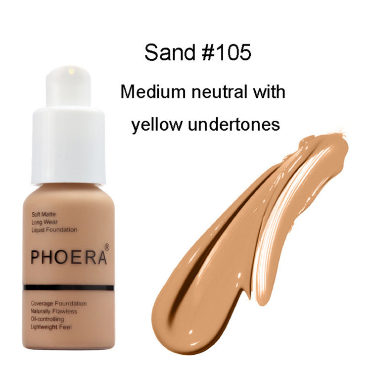 PHOERA Soft Matte Long-Lasting Concealer Liquid Foundation Face Makeup