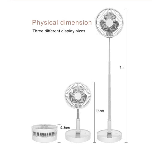 USB Şarj Taşınabilir Mini Fan Çok Fonksiyonlu Yer ve Masa Vantilatörü