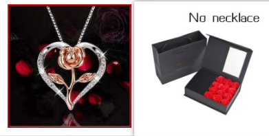 Zircon Heart Rose Silver Necklace