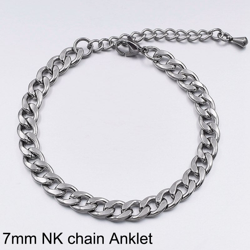 Korean Version Titanium Steel Ankle Bracelet