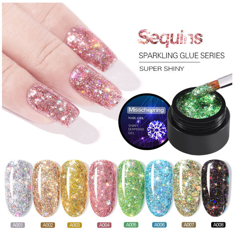 MISSCHEERING Nail Art Diamond UV Esmalte de uñas Pegamento