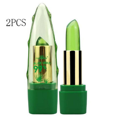 PEINEN Aloe Vera Gel, Color Changing Lipstick, Brightening Moisturizing Anti-Drying, Desalination Fine Grain Lip Balm Care