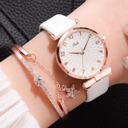 Women's Digital Alloy Leather Strap Watch