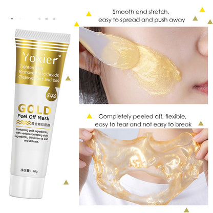 قناع الوجه YOXIER Collagen 24K Gold مرطب ومزيل للرؤوس السوداء وحب الشباب ومضاد للأكسدة ومضاد للشيخوخة للعناية بالبشرة 