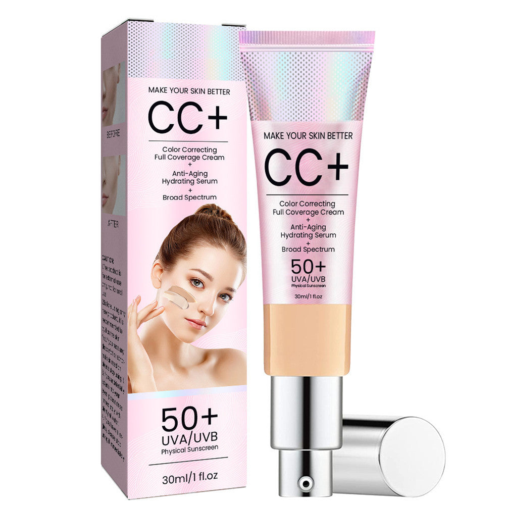 Crema solar CC reparadora y correctora natural de rayos UVA/UVB de BIOAQUA con FPS 50+ 30 ml