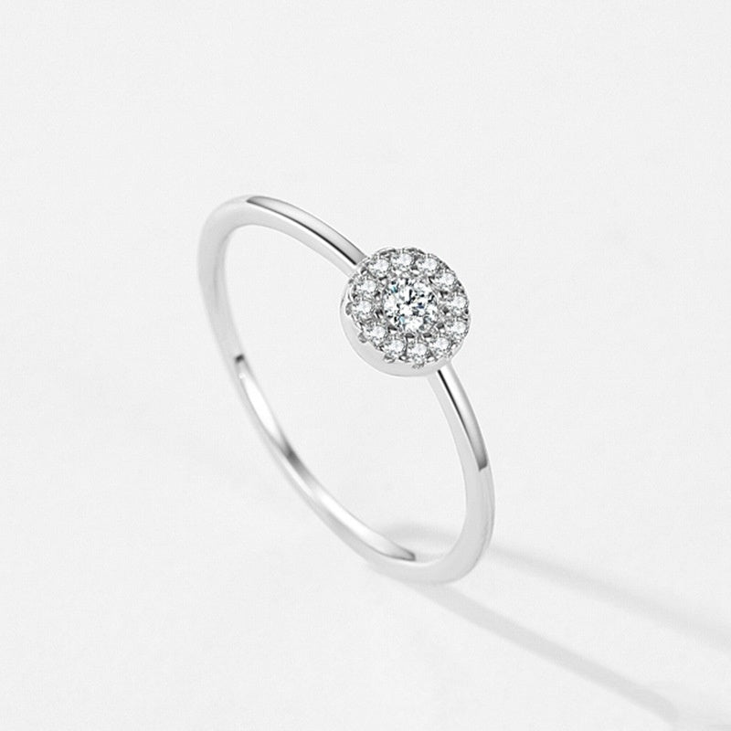 S925 Silver Simple Round Micro-Stone Pandora Ring