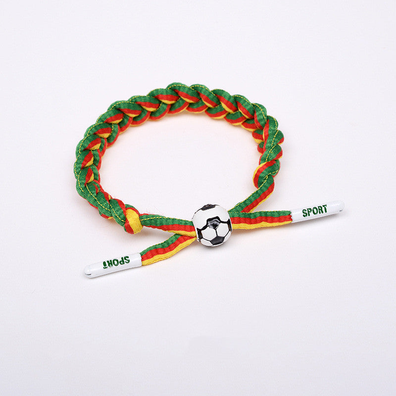 Football Star Braided Bracelet - Country Flags