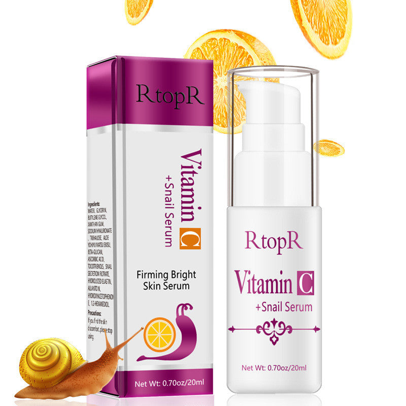 Suero facial blanqueador antienvejecimiento y antiarrugas con extracto de caracol y vitamina C de RtopR