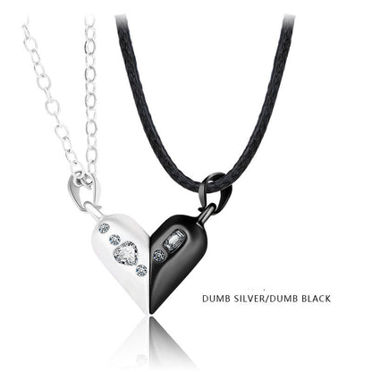 Love Magnetic Stone Spinning Couple Necklace