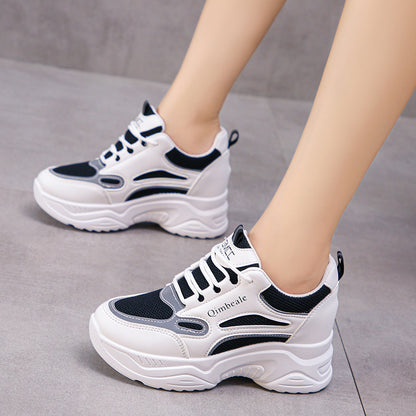 Height-Increasing High Sole Mesh Style Casual Sneakers