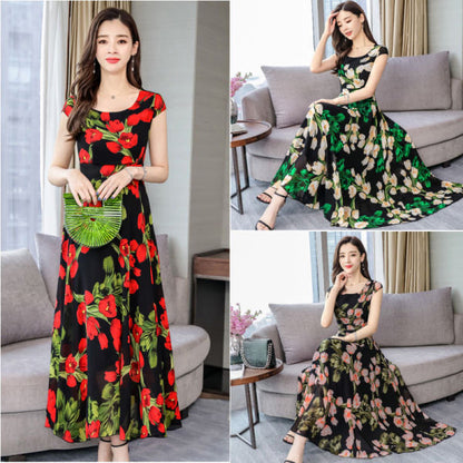 Bohemian Breeze Long Dress - Fashionable Temperament Big Skirt Bohemian Long Dress